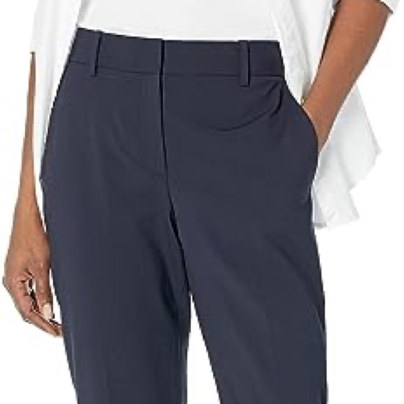 Theory Navy Wool Treeca Slim Fit Trousers size 10 - Picture 4 of 16